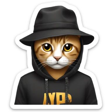 cat emoji costumed as the rapper yeat sticker