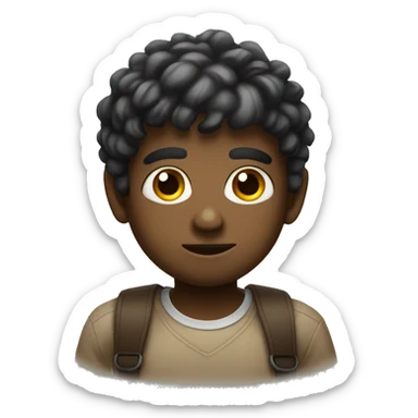 Big eyes, slightly smiling, upper sweat drop sticker