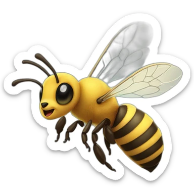 flying honeybee, full body sticker