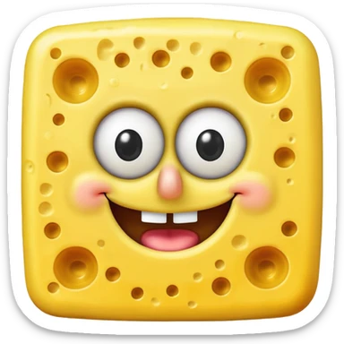 Give me a spongebob make it yellow but in cheese. no holes  sticker