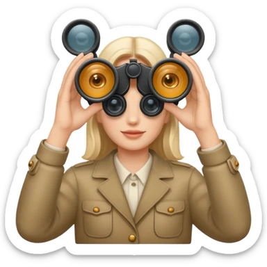  hands holding  binoculars sticker
