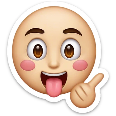 emoji raising one eyebrow and sticking tongue out sticker