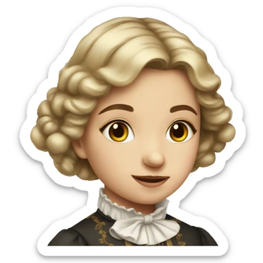 
young girl in 19th century costume sticker