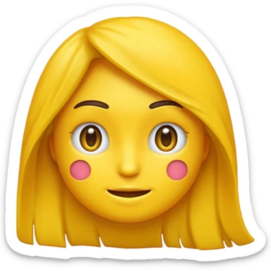 Emoji amarillo mordiéndose la uña (😊+💅)no se esta mordiendo la uña sticker