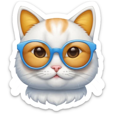 Chat mignon avec des lunettes de soleil  sticker