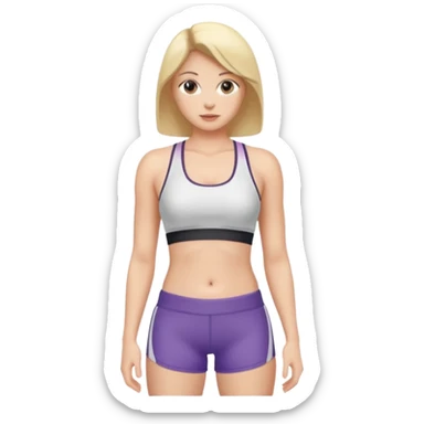 female torso with sports bra and shorts sticker