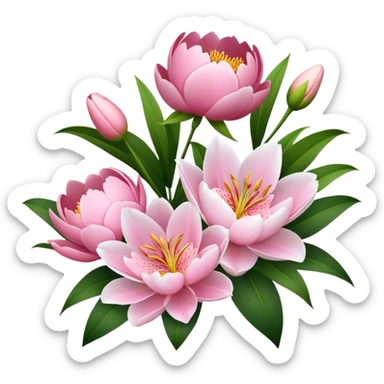 Lilien und Pfingstrosen sticker