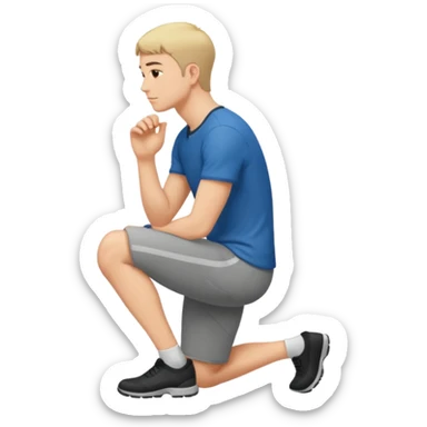 1 man are kneeling side sticker