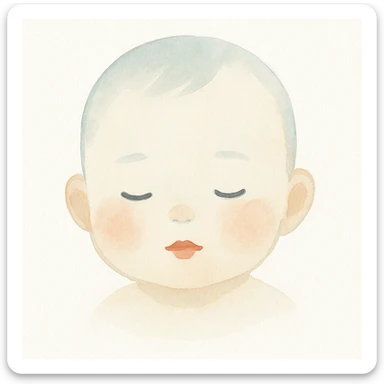baby face, watercolor art style sticker
