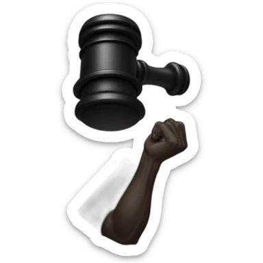 Gavel in black man hand sticker