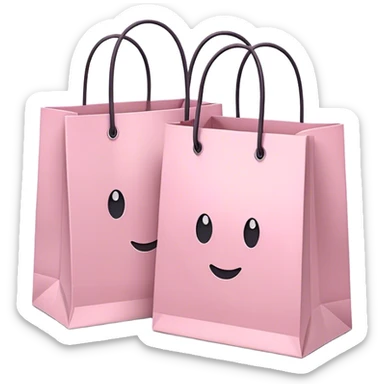 Two Soft pink shopping bags sticker