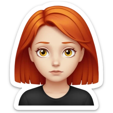 A girl with yellow eye and with An red eye and half smart  sticker