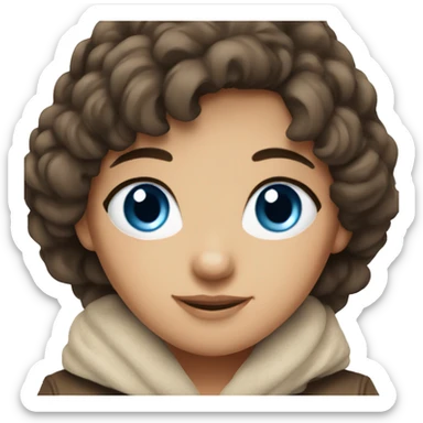 brunette blue eyed cozy girl sticker