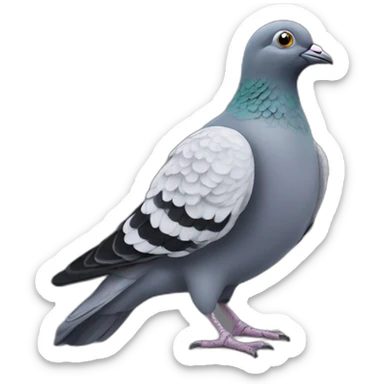 pigeon with a pen sticker