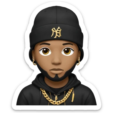 rapper khăn trùm mặt full đen có mũ len hãng MLB
 sticker