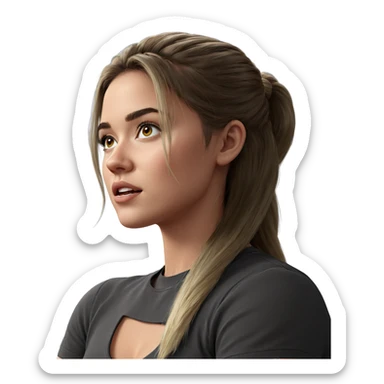 realistic portrait of girl sticker