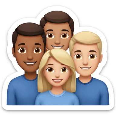 Un trouple : deux hommes  et une femme qui sont amoureux  ,  sticker