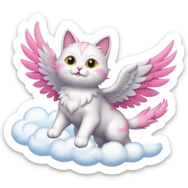 flying cat in the sky sticker