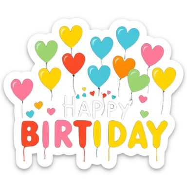 Explosion of heart happy birthday the big 20 sticker