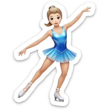 Figure Skater Spinning In A Blur On Ice sticker