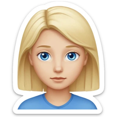 Blonde hair blue eyes emoji  sticker