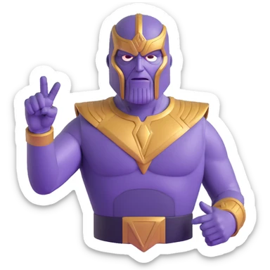 Thanos with Squid Game triangle mask pointing forward sticker
