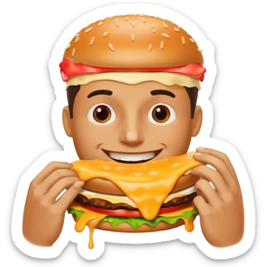 Màn eating burger sticker