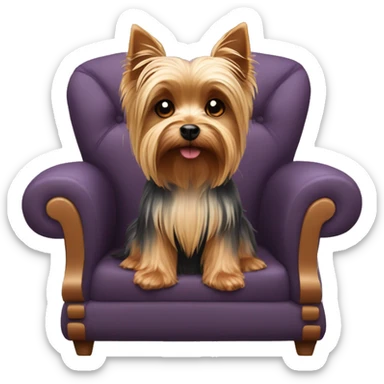 Yorkshire Terrier sitting on the couch sticker