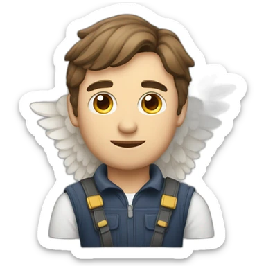 Homme a tête de chouette avec des ailes d'ange sticker