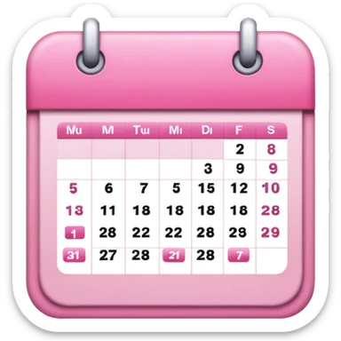 a pink-toned calendar sticker