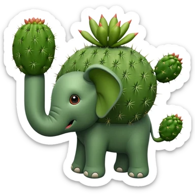 elephant cactus sticker