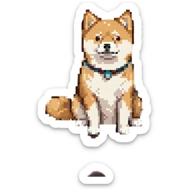 Shiba Inu sitting in a movie theater, monochromatic sticker