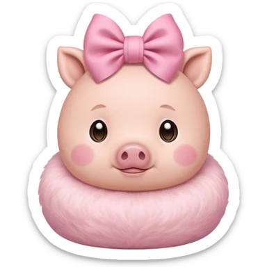 bunny ear accessory wearing baby piggy bun sticker