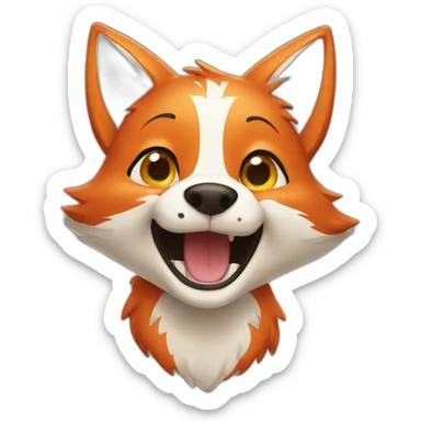 Happy fox sticker