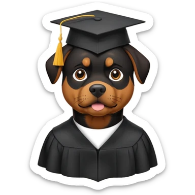 Rottweiler with grad cap sticker