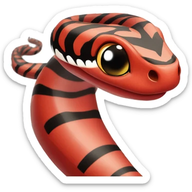 Cute black and red striped snake with big eyes sticker