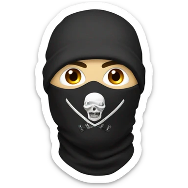soldier with a balaclava with a skull drawn as a face sticker