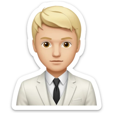 Nick Carter with white suit, blonde hair sticker
