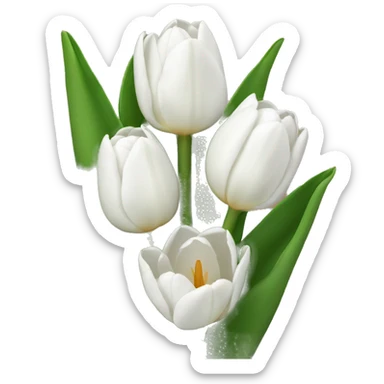 White tulip sticker