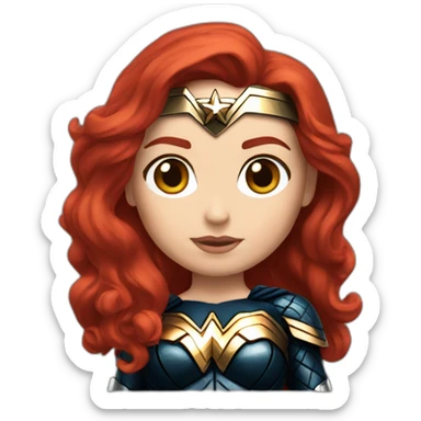 WONDER WOMAN RED HAIR sticker