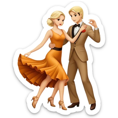 Tango dance blonde and brunette  sticker