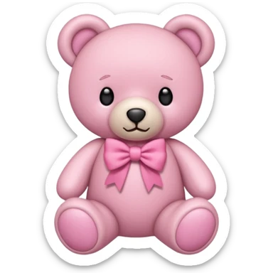 pink bow teddy bear solo sticker