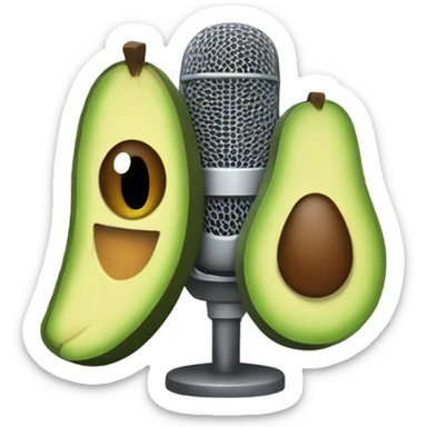 Microphone and avocado sing sticker