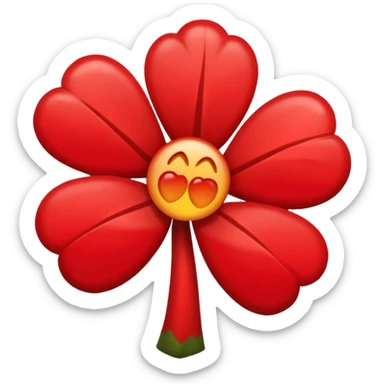 Un trébol de cinco hojas rojo sticker