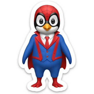 Penguin spiderman without a cape sticker
