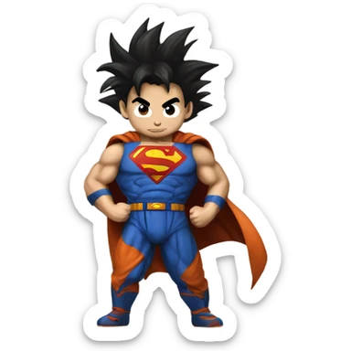 Goku fighting superman sticker