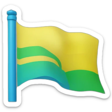 flag with three horizontal stripes the upper one is blue the middle one is green the last one is yellow sticker