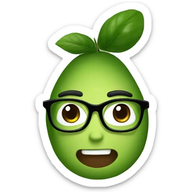 Nerd face with avocado sticker