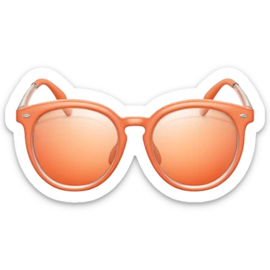 Peach-coral Glasses with subtle shine and curved frame edges. sticker