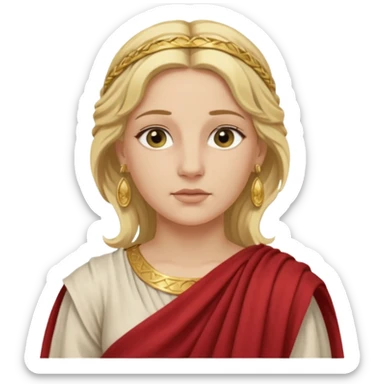 Ancient Roman woman with earrings and blonde hair, ancient clothes sticker